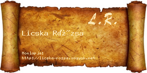 Licska Rózsa névjegykártya